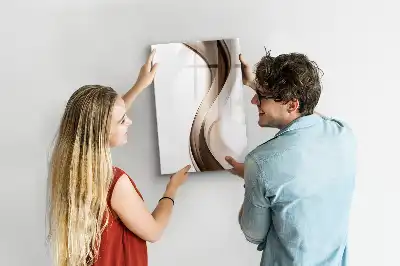 Magnetic writing board with wave abstraction design