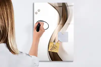 Magnetic writing board with wave abstraction design