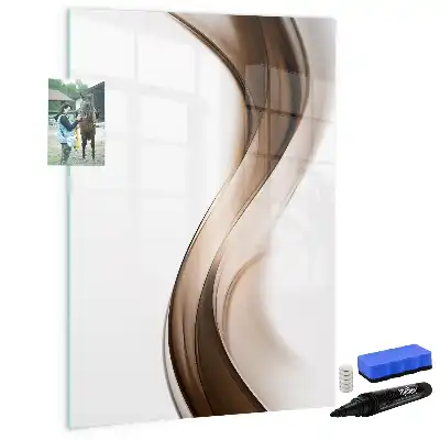 Magnetic writing board with wave abstraction design
