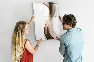 Magnetic writing board with wave abstraction design