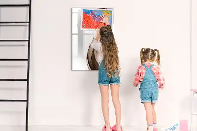 Magnetic writing board with wave abstraction design