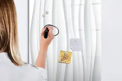 Magnetic dry erase board with abstract lines design