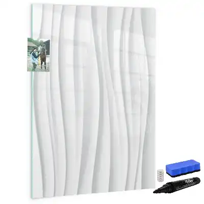 Magnetic dry erase board with abstract lines design