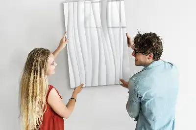 Magnetic dry erase board with abstract lines design
