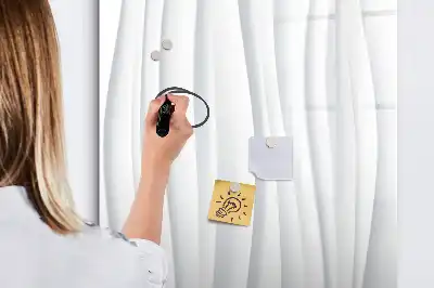 Magnetic dry erase board with abstract lines design