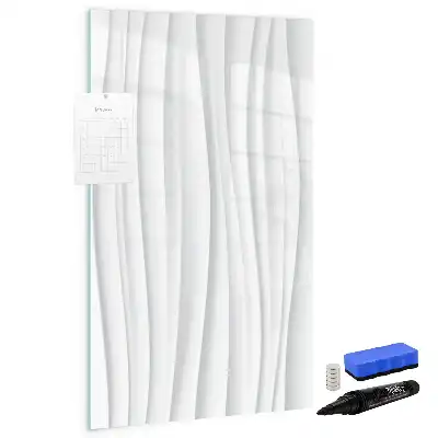 Magnetic dry erase board with abstract lines design