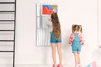 Magnetic dry erase board with abstract lines design