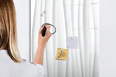 Magnetic dry erase board with abstract lines design