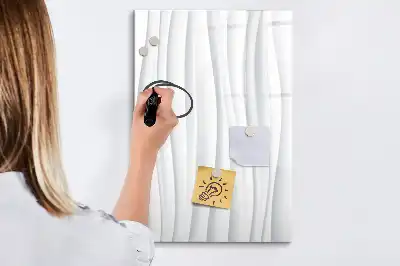 Magnetic dry erase board with abstract lines design