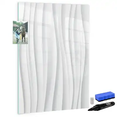 Magnetic dry erase board with abstract lines design