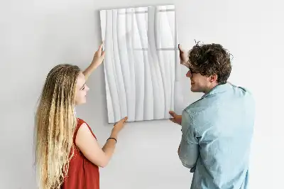 Magnetic dry erase board with abstract lines design