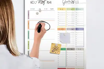 Magnetic dry erase board for weekly meal planning