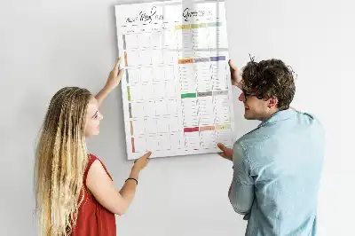 Magnetic dry erase board for weekly meal planning