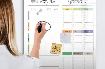 Magnetic dry erase board for weekly meal planning