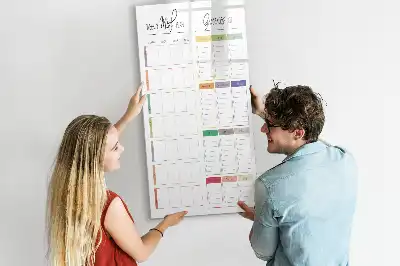 Magnetic dry erase board for weekly meal planning