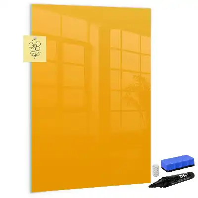 Magnetic dry erase board in gold yellow