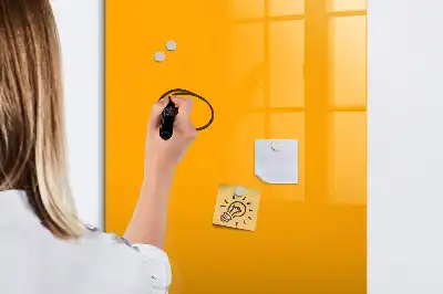Magnetic dry erase board in gold yellow
