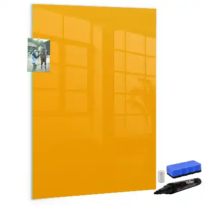 Magnetic dry erase board in gold yellow