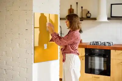 Magnetic dry erase board in gold yellow