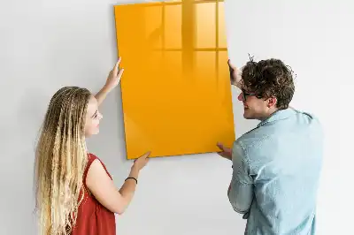 Magnetic dry erase board in gold yellow