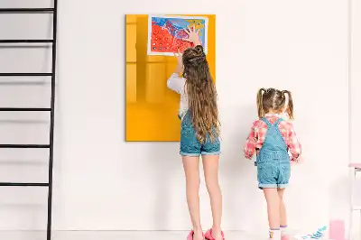 Magnetic dry erase board in gold yellow