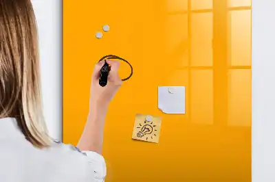 Magnetic dry erase board in gold yellow