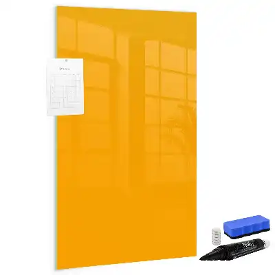 Magnetic dry erase board in gold yellow