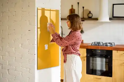 Magnetic dry erase board in gold yellow