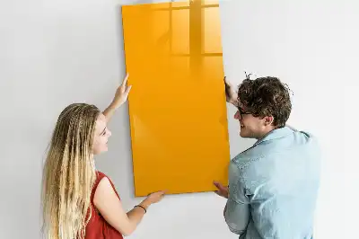 Magnetic dry erase board in gold yellow