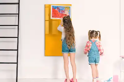 Magnetic dry erase board in gold yellow