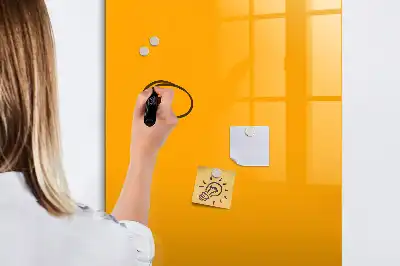 Magnetic dry erase board in gold yellow