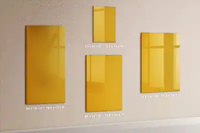 Magnetic dry erase board in gold yellow