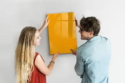 Magnetic dry erase board in gold yellow