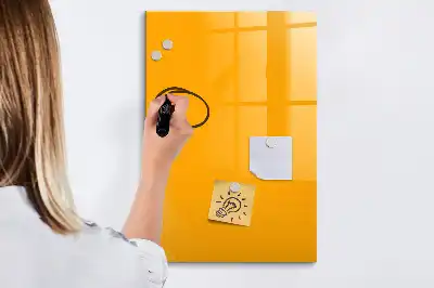 Magnetic dry erase board in gold yellow