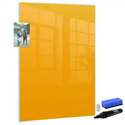 Magnetic dry erase board in gold yellow
