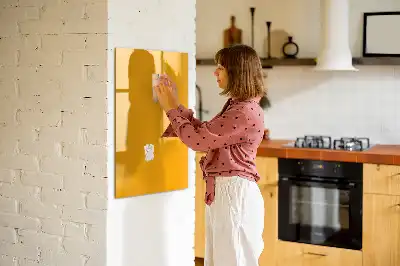 Magnetic dry erase board in gold yellow