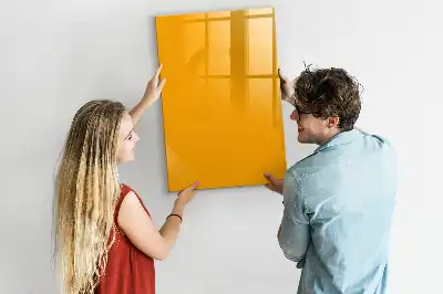 Magnetic dry erase board in gold yellow