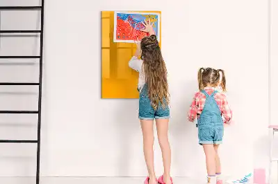 Magnetic dry erase board in gold yellow