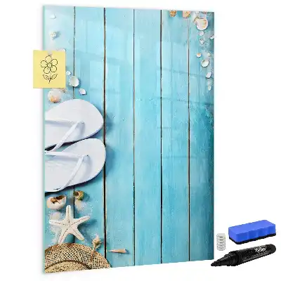 Magnetic writing board in blue beach design
