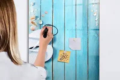 Magnetic writing board in blue beach design