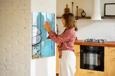Magnetic writing board in blue beach design