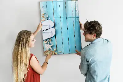 Magnetic writing board in blue beach design