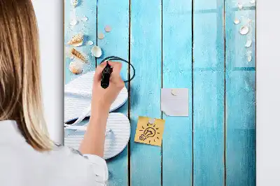 Magnetic writing board in blue beach design