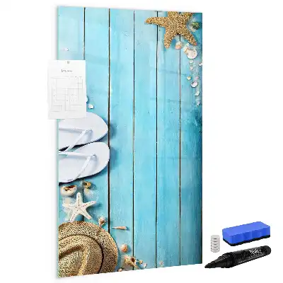 Magnetic writing board in blue beach design