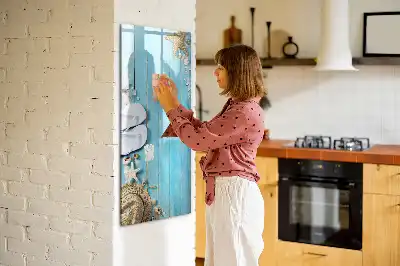 Magnetic writing board in blue beach design