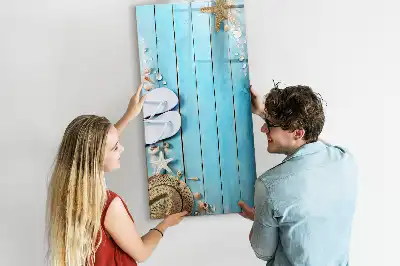 Magnetic writing board in blue beach design