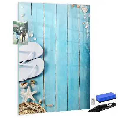 Magnetic writing board in blue beach design
