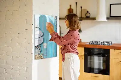 Magnetic writing board in blue beach design