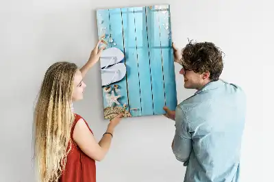 Magnetic writing board in blue beach design