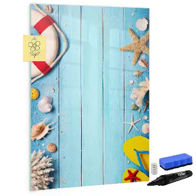 Magnetic dry erase board beach lovers design